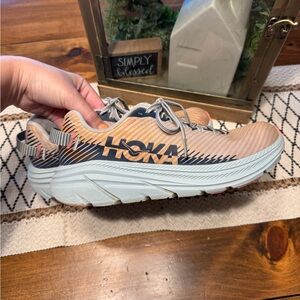 Hoka Orange and Gray Running Shoes size 7